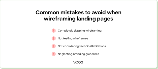 Common mistakes to avoid when wireframing landing pages