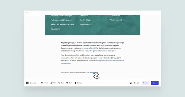 Cursor on the 'Proceed here' link in Billing menu.