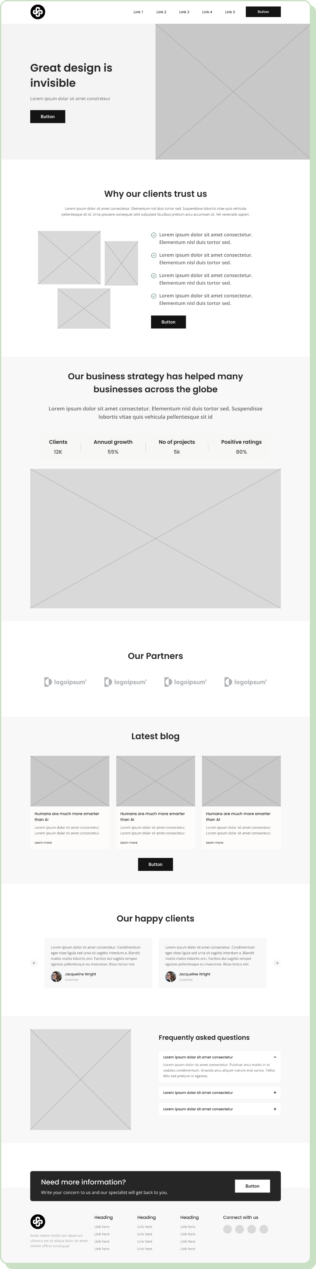Figma landing page wireframe