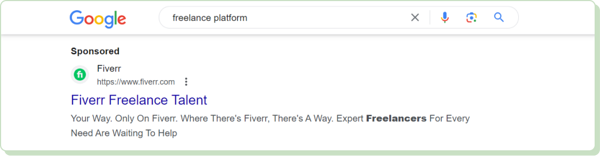 Fiverr Google ad
