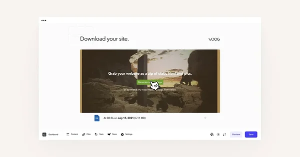 Cursor pointing at 'Generate new package' button.