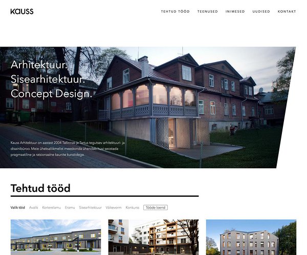 Kauss architects website hero image