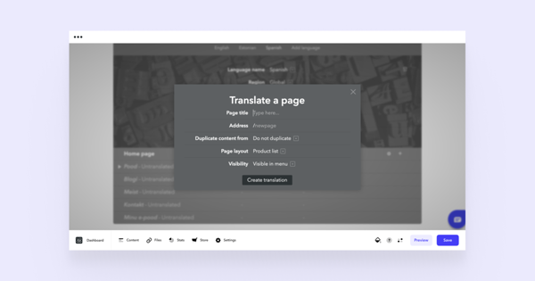 Translating one of the navigation links by clicking on them in the structure view