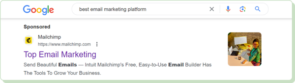 Mailchimp Google ad