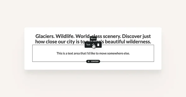 Cursor grabbing the content area by 'Move' button.