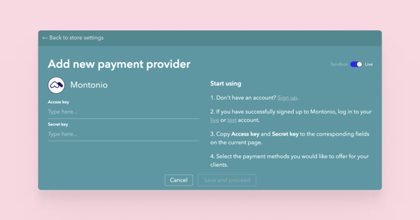 Adding Montonio as a new payment provider