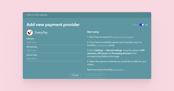 Adding EveryPay as a new payment provider