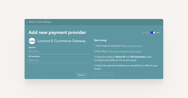 Adding Luminor E-Commerce Gateway as a new payment provider