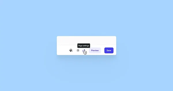 Cursor on the page settings icon in the bottom right corner of the menu bar.