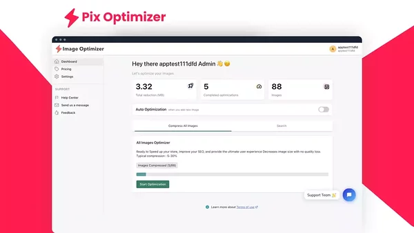 Pix Optimizer Shopify plugin