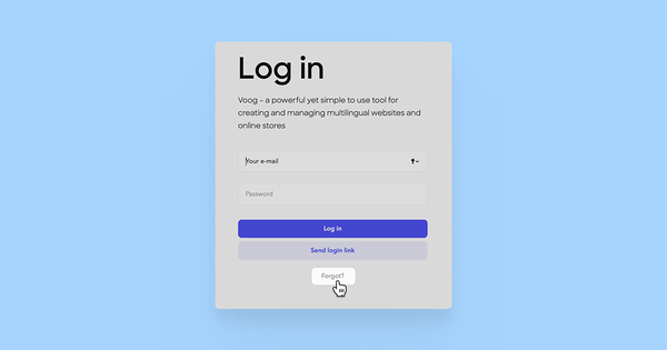 Clicking 'Forgot?' in the login screen