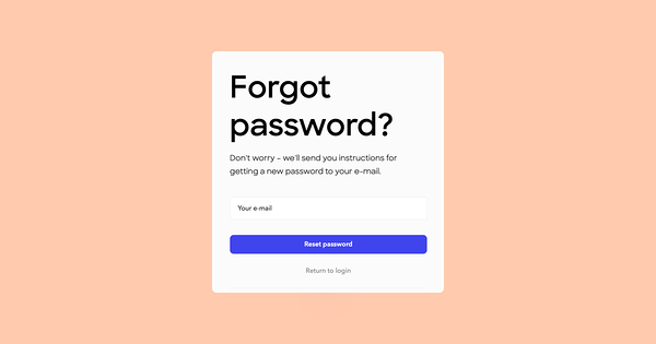 The 'Forgot password?' screen