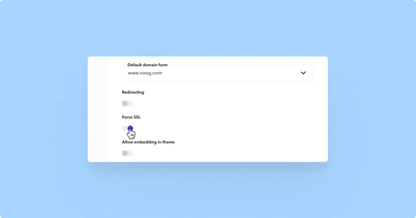 Forcing SSL in domain settings.