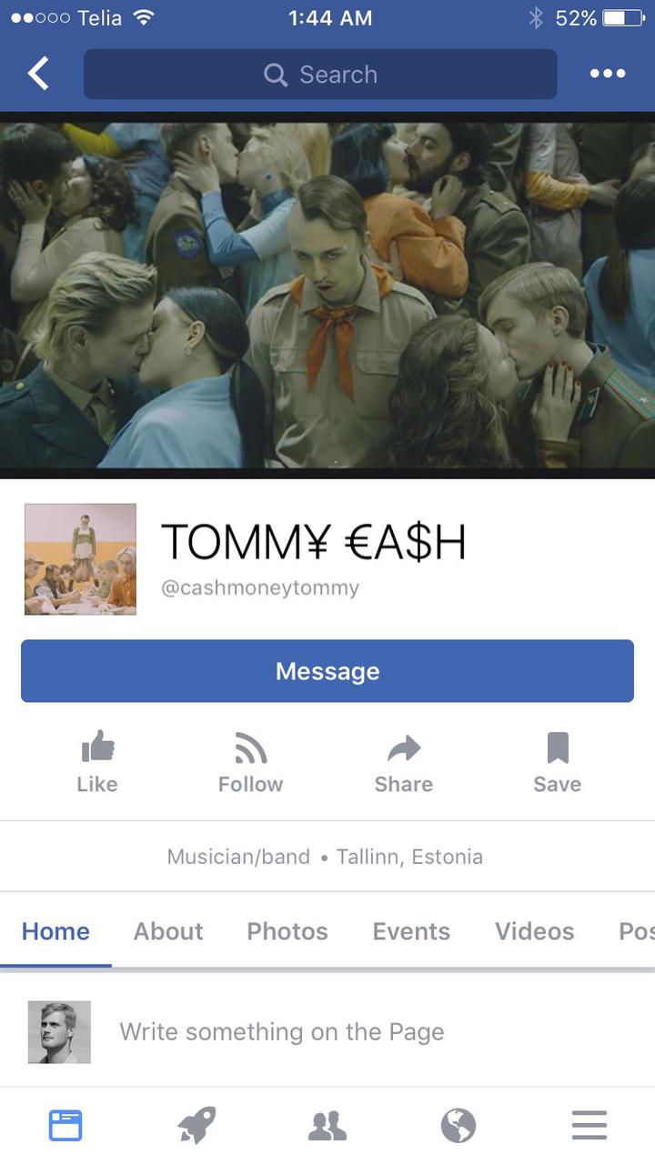 Tommy Cash musician facebook page