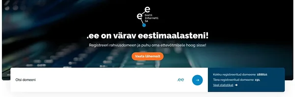 Kontrolli .ee domeeni nime saadavust internet.ee lehel.
