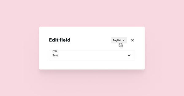 Language option for a field