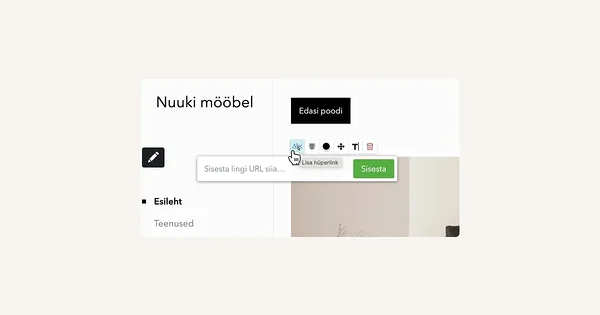 Pildi linkimine vajutades pildile ja kirjutades linkimiskasti lingi.
