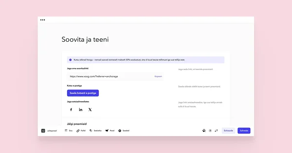Soovita ja teeni lehe vaade.