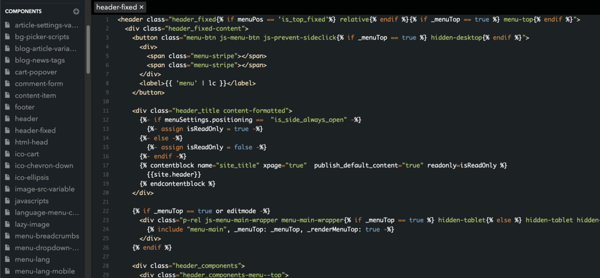 A developer works on the same code that is rendered to the website visitor – HTML, CSS and JS.