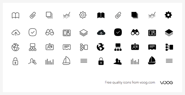 The new, free to use icons from Voog