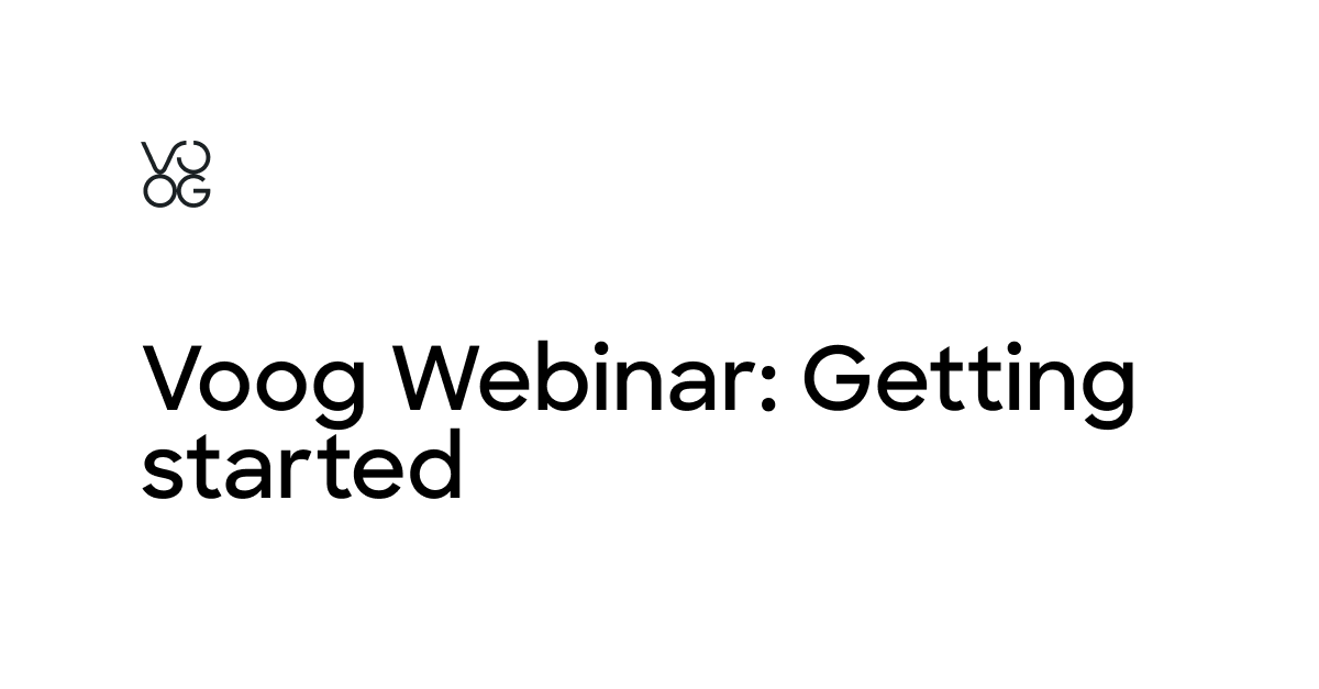 Voog webinar getting started