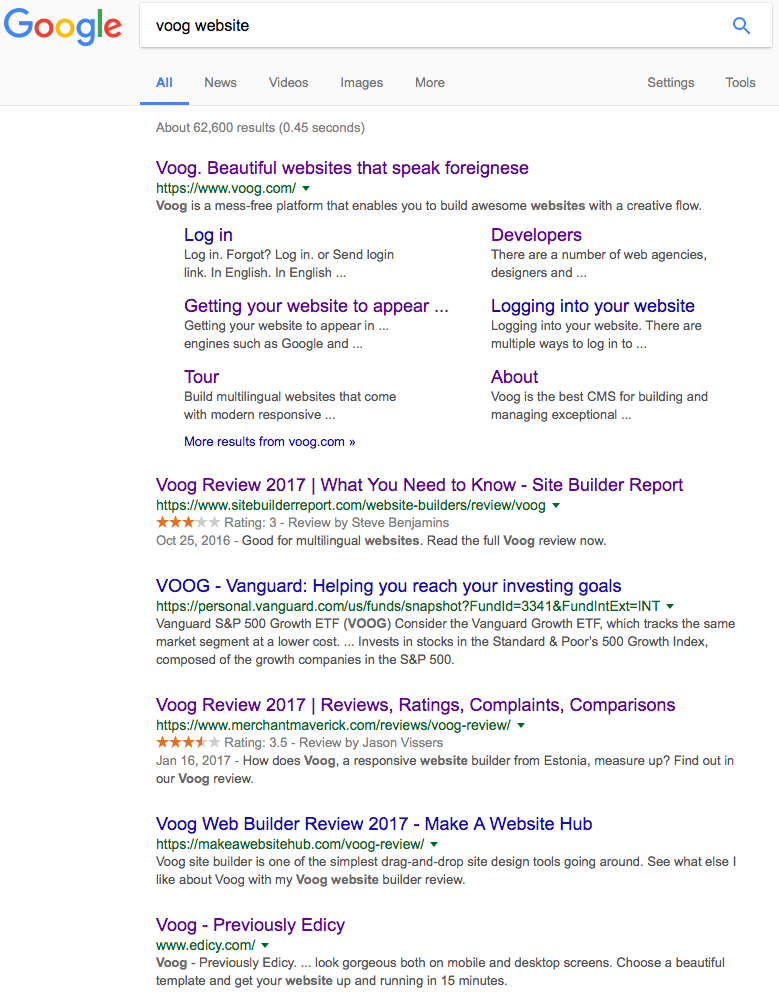 How does my website appear on Google search?