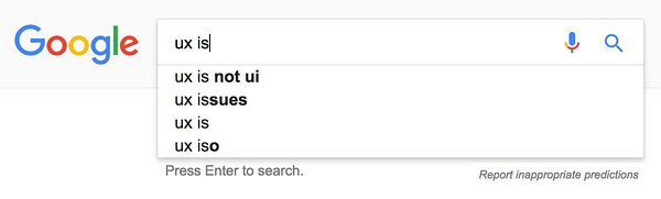 Les suggestions de recherche Google