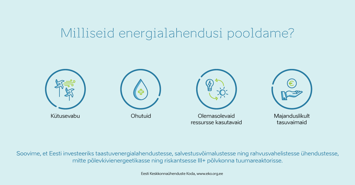 Eesti Keskkonnaühenduste Koja avalik seisukoht: tuumajaama rajamisega kaasneksid märkimisväärsed riskid
