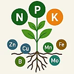 taimede-toitained-diagramm.png N, P, K, Zn, Cu, Mn, Fe, B, Mo — важные элементы для роста растений.
