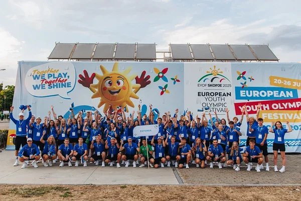 Eesti koondis Euroopa noorte olümpiafestivalil. (Brit Maria Tael/Eesti Olümpiakomitee)