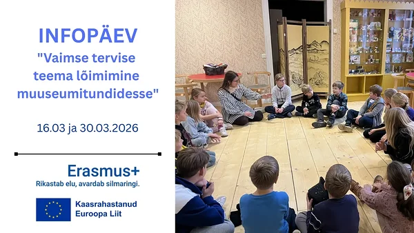 Vaimse tervise infopäeva plakat, pildil lapsed ringis põrandal istumas.