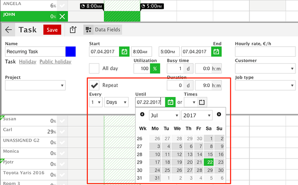 tasks by planner and to do recurring