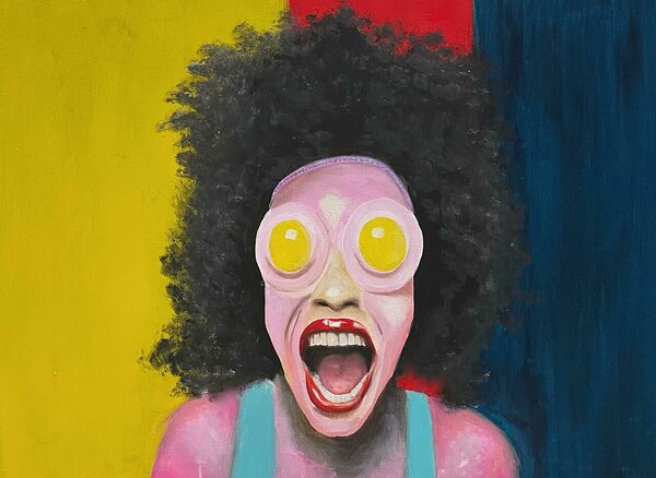 Shut up Barbara 2023 acrylic on canvas 60x80cm