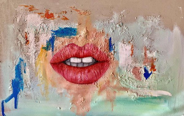Mida need huuled räägivad?, 2020 acrylic on masonite 120x80 cm