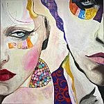 “She knows/Ta teab" 2026 akrüül lõuendil 120x120 cm