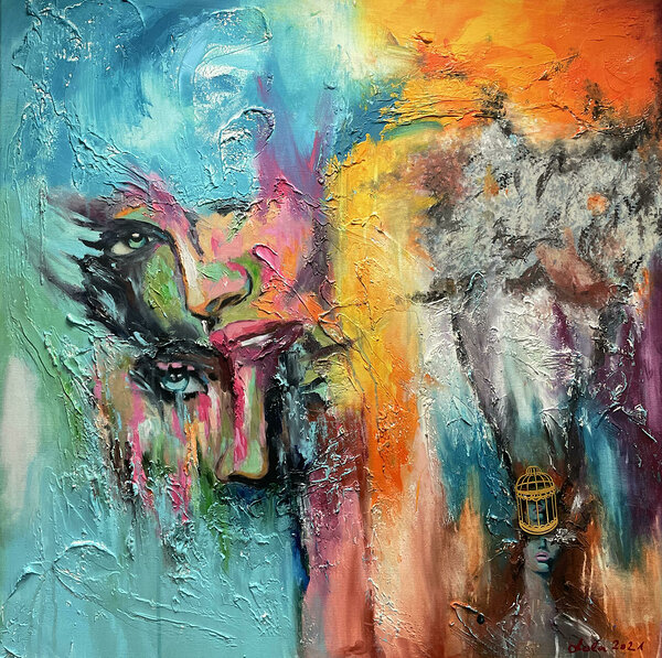 LÕKSUS, 2021 acrylic on canvas 100x100 cm