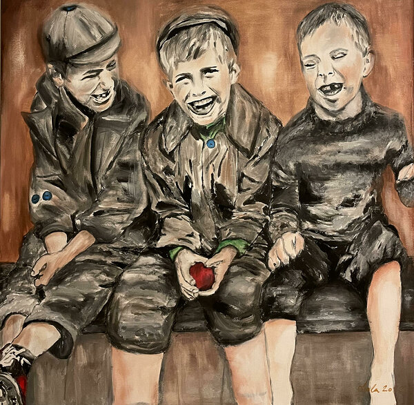 What is true friendship? 2022 acrylic on canvas 100x100cm