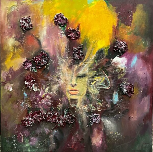 Amphitrite, 2022 acrylic/oil on canvas 100x100cm