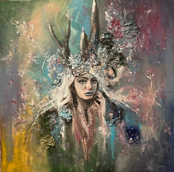 NOMAD 2023 acrylic/mixed media on canvas 100x100cm