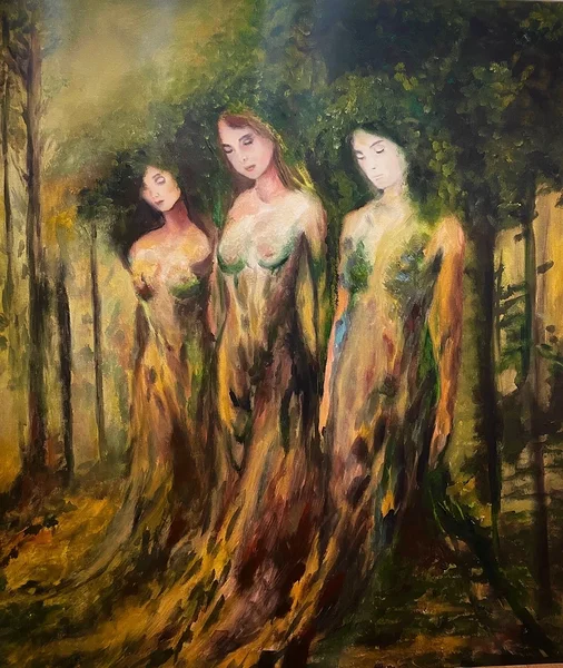 "Kolm korda hüüdsin Su nime" 2026 akrüül 80x90cm