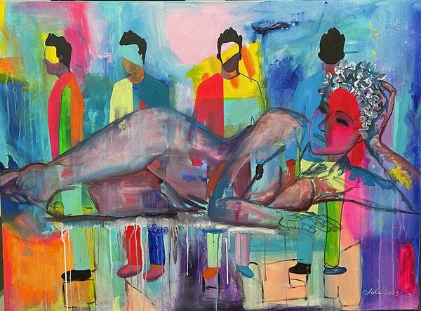 Think Outside Of Box 2024 akrüül lõuendil 120x90cm