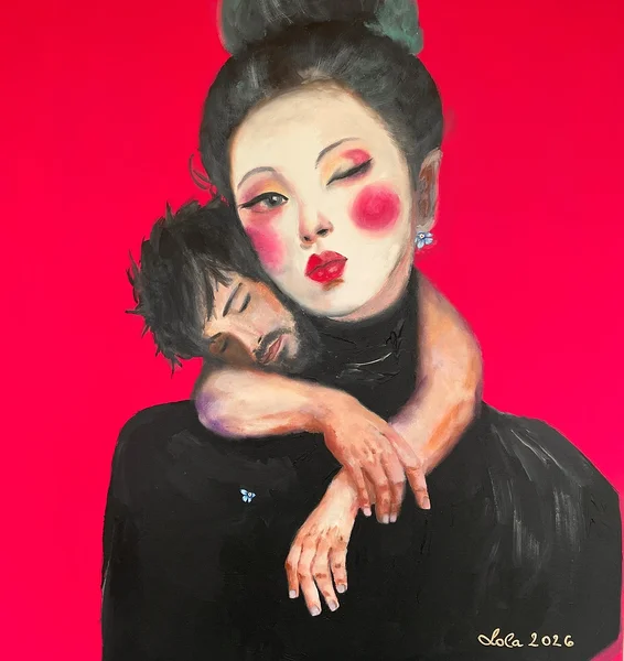 "Too Pretty To Be Normal" 2026 akrüül 80x80cm