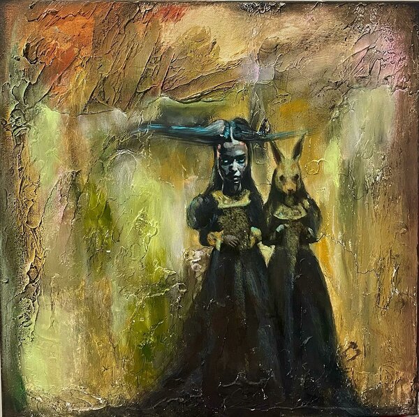 Ajaloo varjud 2023 acrylic on canvas 40x40cm