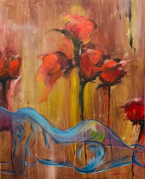 Siis, kui Sa mulle lilli tõid  2025 akrüül lõuendil 80x100 cm