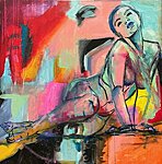 Classy, Sassy, and a Bit Bad Assy 2023 oil/acrylic on canvas 120x120cm