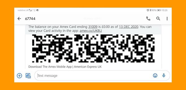 App download SMS example with QR code