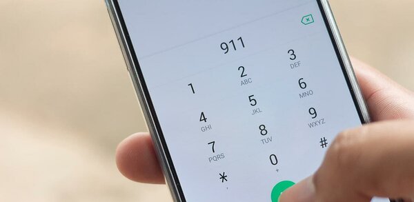 Calling 911 concept on smartphone