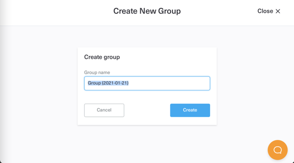 Creating a new contact group in Phonebook