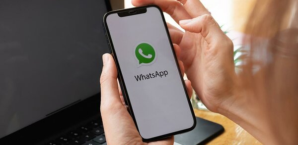 Mobile phone showing WhatsApp screen