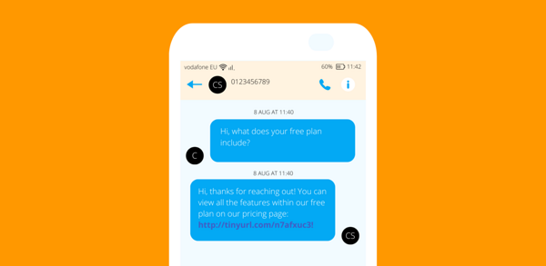 Example back-and-forth conversation between SaaS user and chatbot